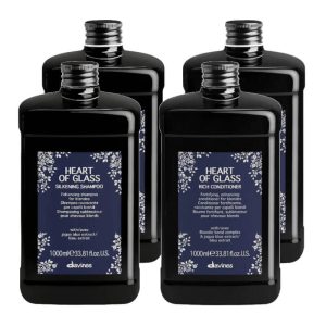 Davines – Heart of Glass – Silkening Shampoo + Rich Conditioner 2-set Bundle